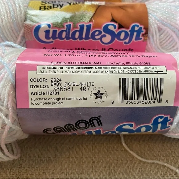CARON•CuddleSoft Baby Yarn• bundle of 6 Vintage - Picture 3 of 6